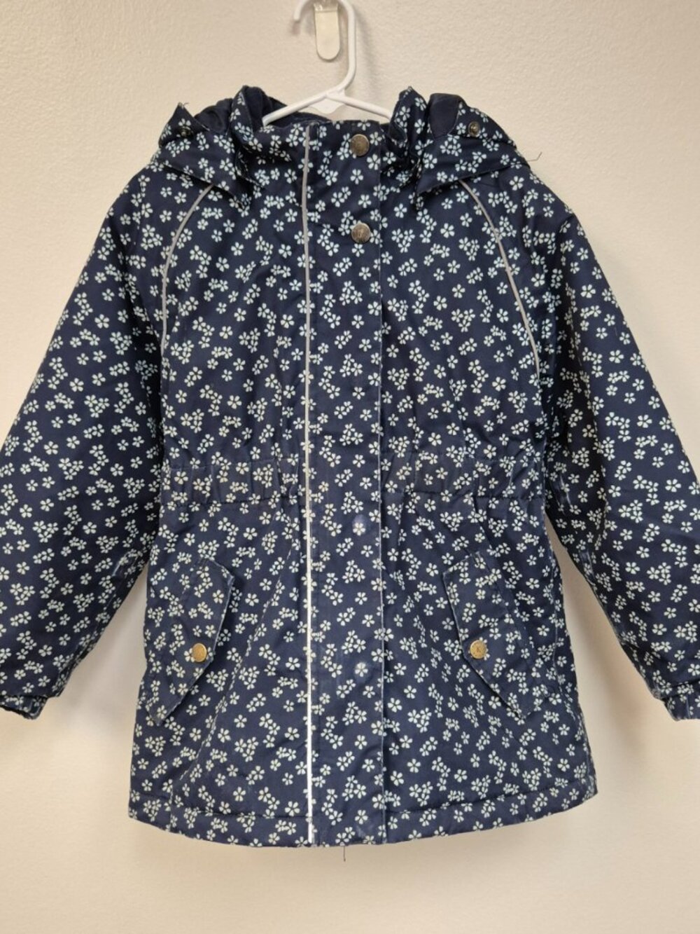 Kuling Winter Hooded Jacket Navy Floral sz 6Y/122